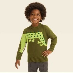 Cat & Jack - Toddler Boys Green Alligator Crocodile Sweater - Size: 4T